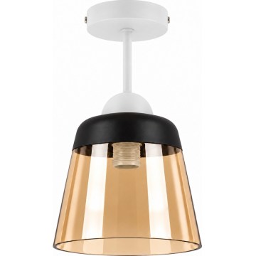 BRILAGI - LED piestiprināma griestu lustra RETRO GLASS 1xE27/60W/230V Ø 15,5 cm balta/dūmakaina bēša