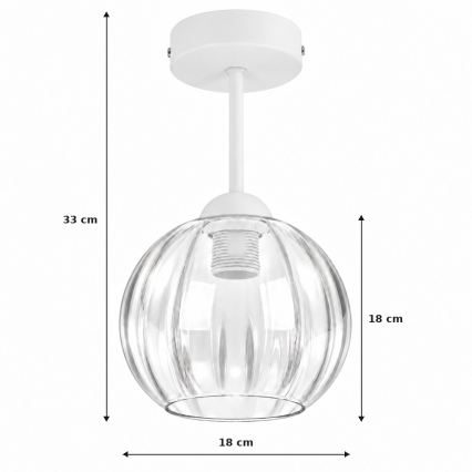 BRILAGI - LED Piestiprināma griestu lustra RETRO GLASS 1xE27/60W/230V Ø 18 cm balta/caurspīdīga