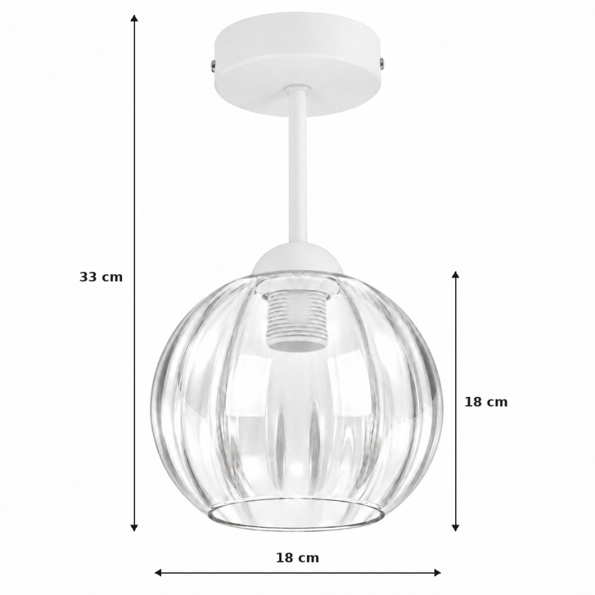 BRILAGI - LED Piestiprināma griestu lustra RETRO GLASS 1xE27/60W/230V Ø 18 cm balta/caurspīdīga