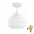 BRILAGI - LED piestiprināma griestu lustra RETRO GLASS 1xE27/60W/230V Ø 20 cm balta