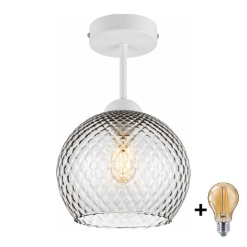 BRILAGI - LED Piestiprināma griestu lustra RETRO GLASS 1xE27/60W/230V Ø 25 cm balta/dūmota pelēka