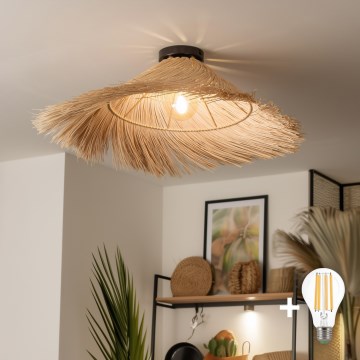 Brilagi - LED piestiprināma lustra CERIA BOHO 1xE27/40W/230V Ø 100 cm rotangs