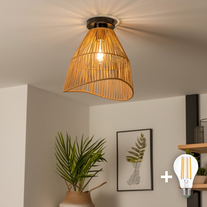Brilagi - LED piestiprināmā lustra CERIA BOHO 1xE27/40W/230V Ø 30 cm brūna