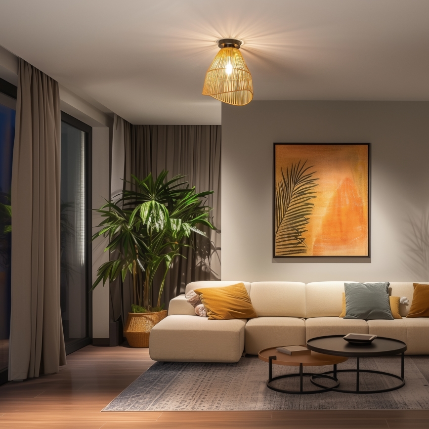 Brilagi - LED piestiprināmā lustra CERIA BOHO 1xE27/40W/230V Ø 30 cm brūna