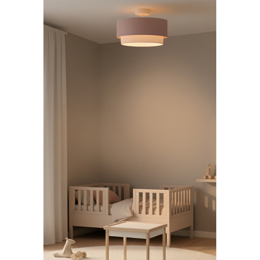 Brilagi - LED piestiprināms griestu lustrs BOHO BOBO 1xE27/60W/230V Ø 40 cm rozā/krēmkrāsa