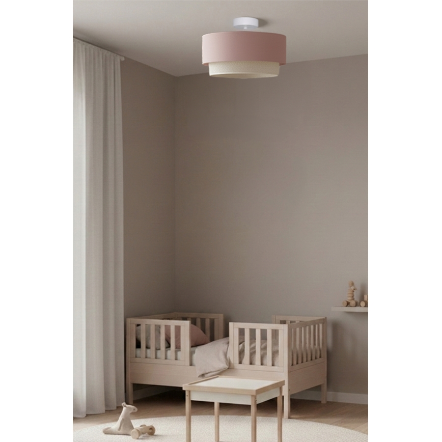 Brilagi - LED piestiprināms griestu lustrs BOHO BOBO 1xE27/60W/230V Ø 40 cm rozā/krēmkrāsa