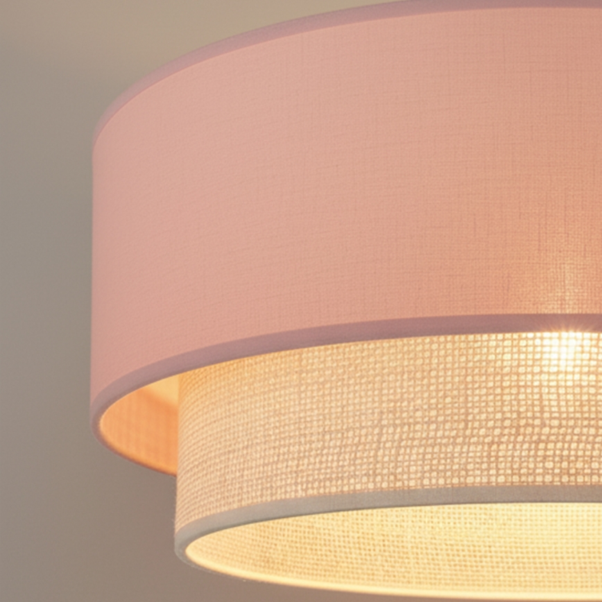 Brilagi - LED piestiprināms griestu lustrs BOHO BOBO 1xE27/60W/230V Ø 40 cm rozā/krēmkrāsa