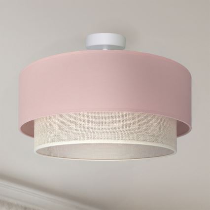 Brilagi - LED piestiprināms griestu lustrs BOHO BOBO 1xE27/60W/230V Ø 40 cm rozā/krēmkrāsa