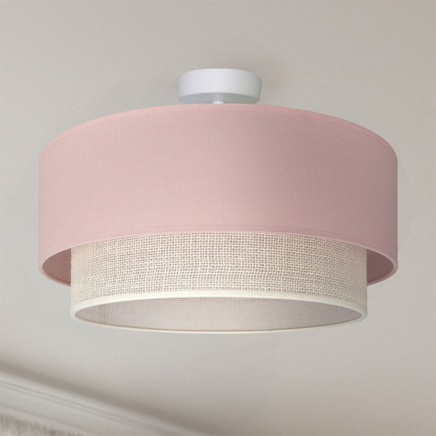 Brilagi - LED piestiprināms griestu lustrs BOHO BOBO 1xE27/60W/230V Ø 40 cm rozā/krēmkrāsa
