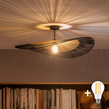 Brilagi - LED piestiprināms griestu lustrs CERIA BOHO 1xE27/60W/230V Ø 80 cm melna/brūna/melna