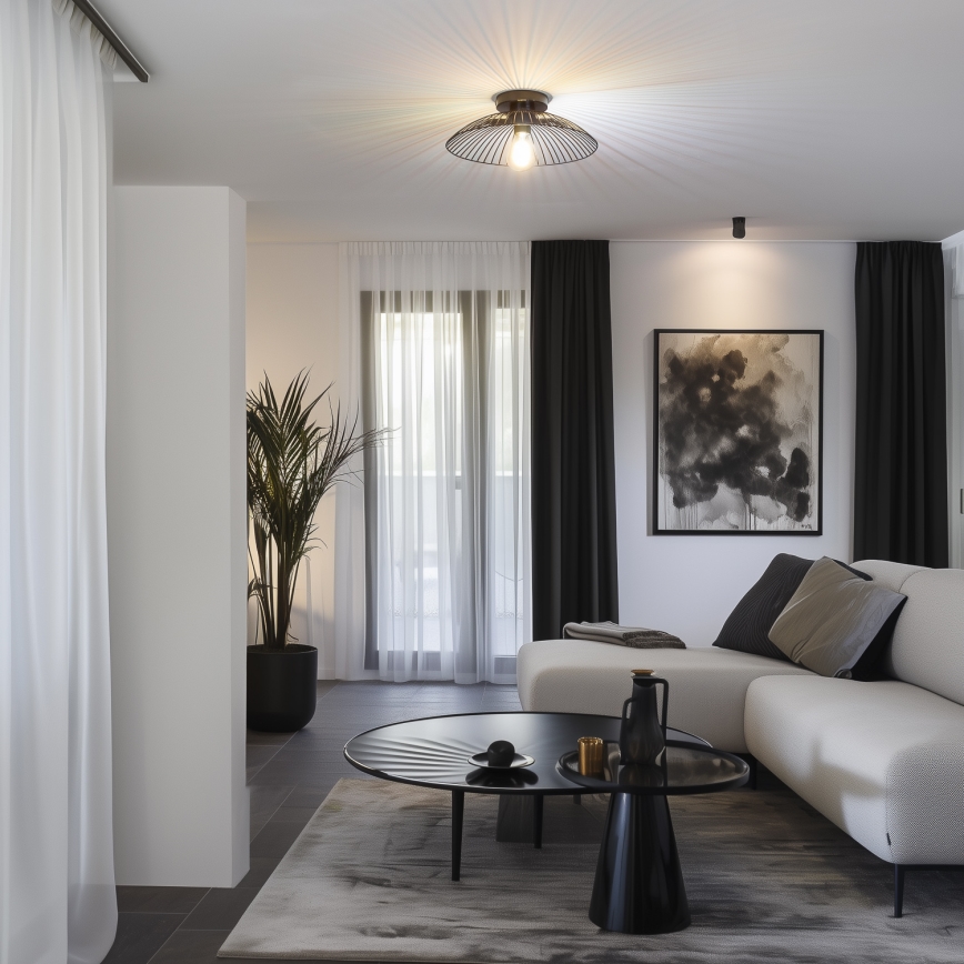 Brilagi - LED piestiprināms griestu lustrs CERIA WIRE 1xE27/40W/230V Ø 26 cm melns