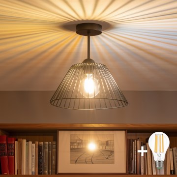 Brilagi - LED piestiprināms griestu lustrs CERIA WIRE 1xE27/60W/230V Ø 30 cm melns