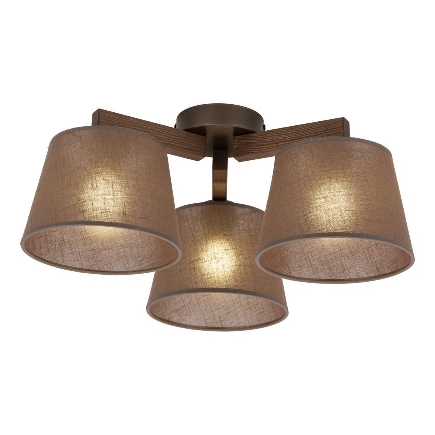 BRILAGI - LED Piestiprināms griestu lustrs LATTE 3xE27/15W/230V priede/brūna
