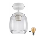 BRILAGI - LED Piestiprināms griestu lustrs RETRO GLASS 1xE27/60W/230V Ø 26 cm balts/dūmakaini pelēks