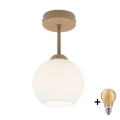 BRILAGI - LED piestiprināms lustrs RETRO GLASS 1xE27/60W/230V Ø 15 cm bēšs/balts