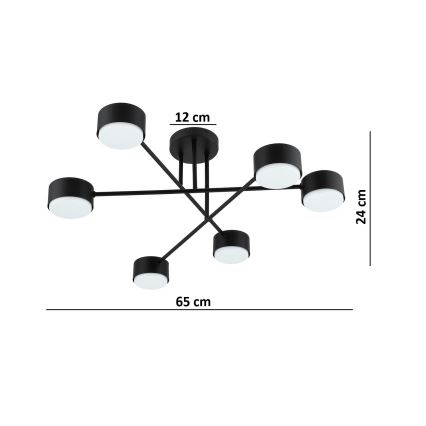 Brilagi - LED pievirzāmā griestu lampa MONO 6xGX53/12W/230V melna