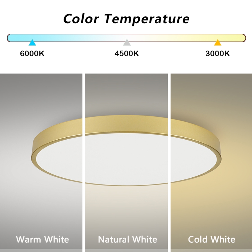Brilagi - LED griestu gaismeklis POOL LED/128W/230V 3000/4500/6000K Ø 100 cm zelta krāsā