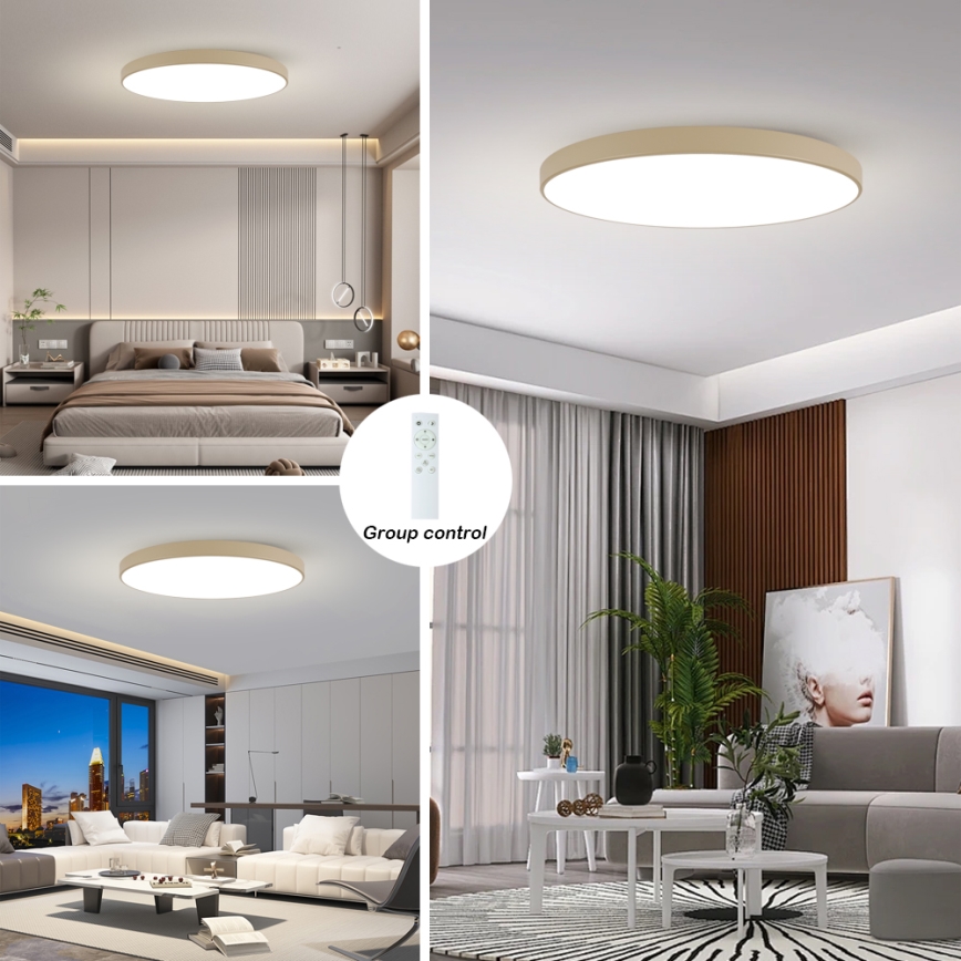 Brilagi - regulējama LED griestu lampa POOL SMART LED/180W/230V 3000-6000K 120 cm bēša Wi-Fi Tuya + tālvadības pults
