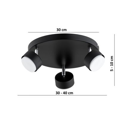 BRILAGI - LED punktveida gaismeklis MONO 3xGX53/30W/230V, melns