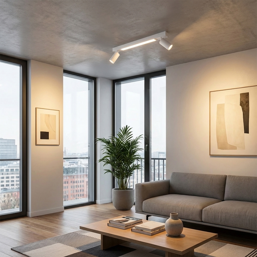 Brilagi - LED punktveida gaismeklis SELE 2xGU10/30W/230V + LED/15W balts