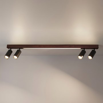 BRILAGI - LED punktveida gaismeklis SELE 4xGU10/30W/230V + LED/25W melns/ozolkoka dekors