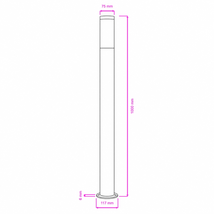 BRILAGI - LED regulējama āra lampa ELIA 1xE27/6W/230V 2700-6500K IP44 Wi-Fi 100 cm antracīts