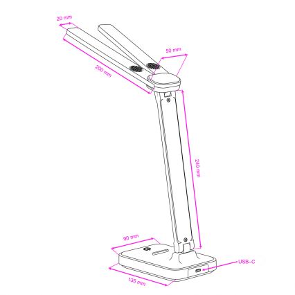 BRILAGI - LED regulējamā galda lampa MODO DUO LED/8W/5V 3000/4000/6500K balta