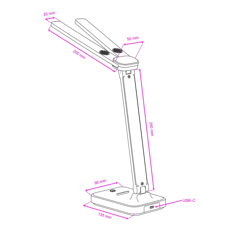 BRILAGI - LED regulējama galda lampa MODO DUO LED/8W/5V 3000/4000/6500K melna