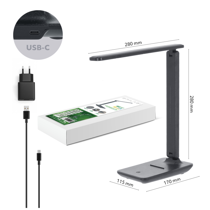 BRILAGI -LED Regulējamā galda lampa MODO LED/7W/230V 3000/4000/6500K antracīta