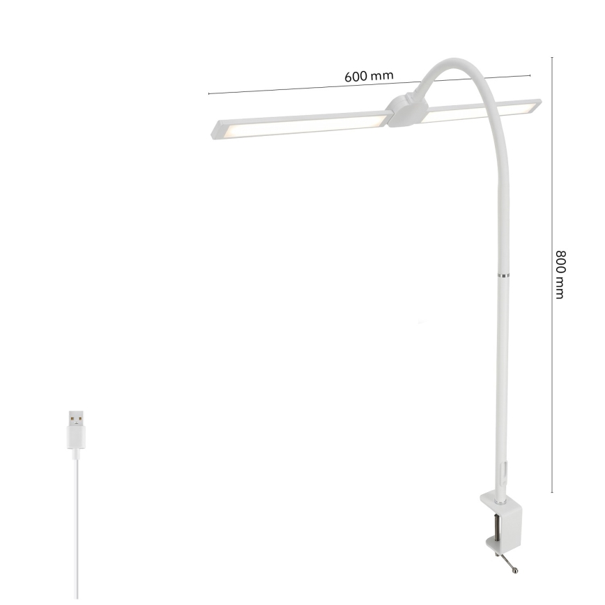BRILAGI - LED regulējamā galda lampa USB VARIO LED/14W/5V 3000-6000K balta