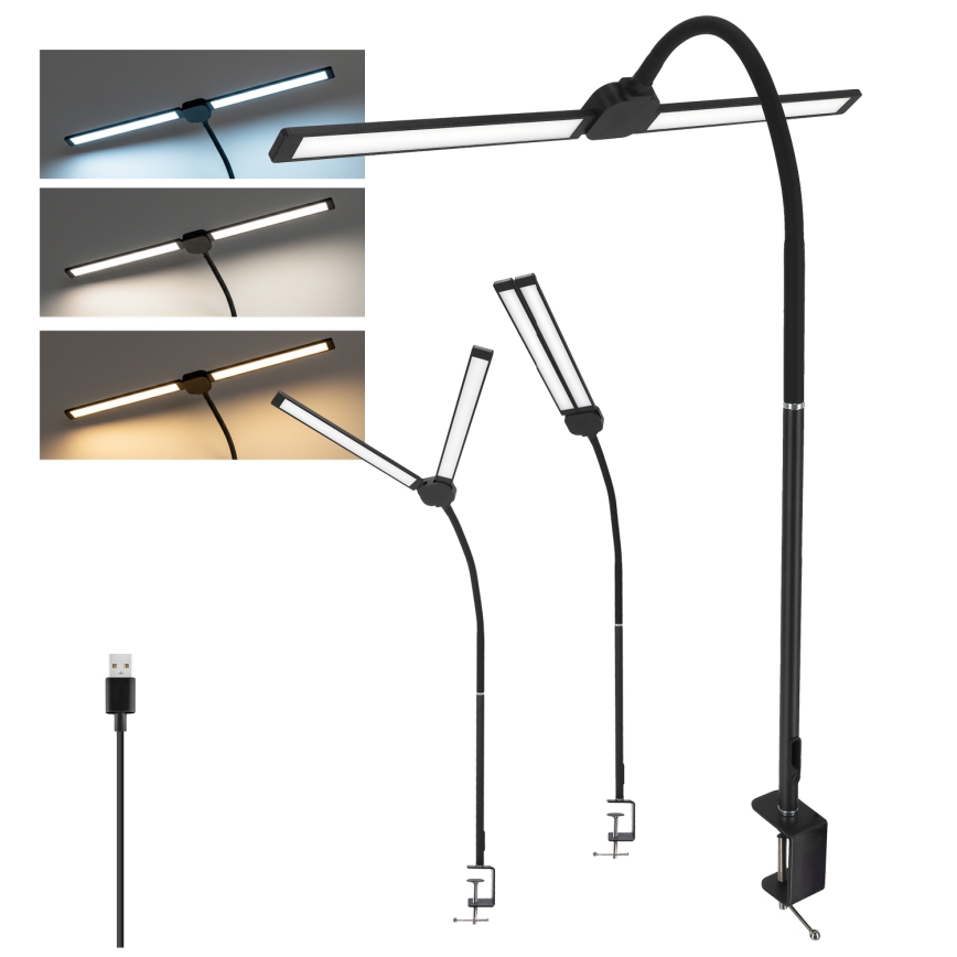 BRILAGI - LED regulējama galda lampa USB VARIO LED/14W/5V 3000-6000K melna