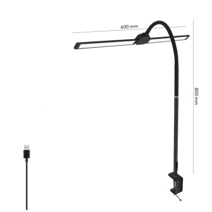 BRILAGI - LED regulējama galda lampa USB VARIO LED/14W/5V 3000-6000K melna