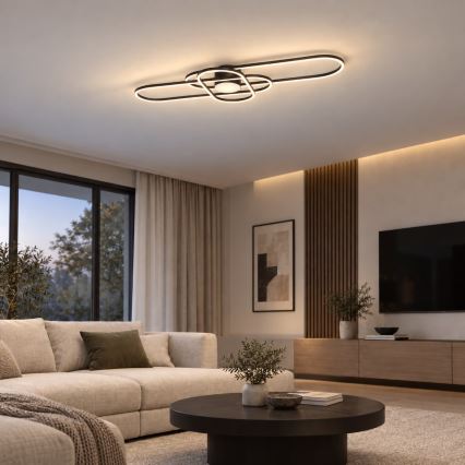 BRILAGI - LED dimējams griestu gaismeklis APOLLO LED/58W/230V 3000-6500K 43,2x101,2 cm melns + tālvadība