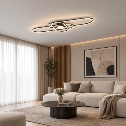 BRILAGI - LED dimējams griestu gaismeklis APOLLO LED/58W/230V 3000-6500K 43,2x101,2 cm melns + tālvadība