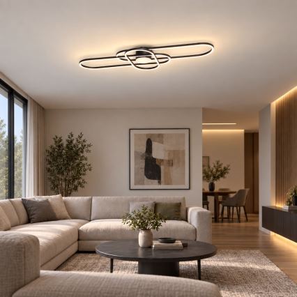 BRILAGI - LED dimējams griestu gaismeklis APOLLO LED/58W/230V 3000-6500K 43,2x101,2 cm melns + tālvadība