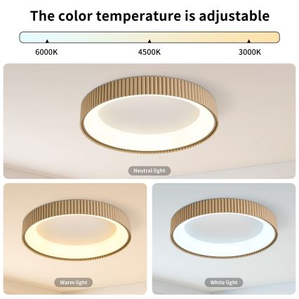 BRILAGI - LED regulējama griestu lampa FALCON MODERN LED/54W/230V 3000-6500K 60 cm bēša + ar tālvadības pulti