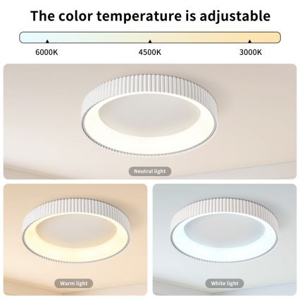 BRILAGI - LED griestu gaismeklis ar regulējamu spilgtumu FALCON MODERN LED/54W/230V 3000-6000K Ø 60 cm balts + ar tālvadības pulti