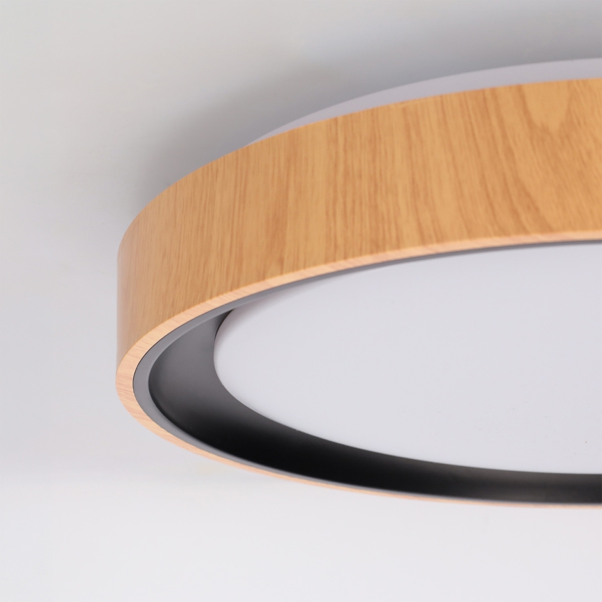 Brilagi - LED dimējama griestu lampa FLOCO LED/48W/230V 3000-6500K Ø 40 cm koka dekors/melna + tālvadības pults