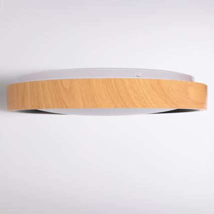 Brilagi - LED dimējama griestu lampa FLOCO LED/48W/230V 3000-6500K Ø 40 cm koka dekors/melna + tālvadības pults