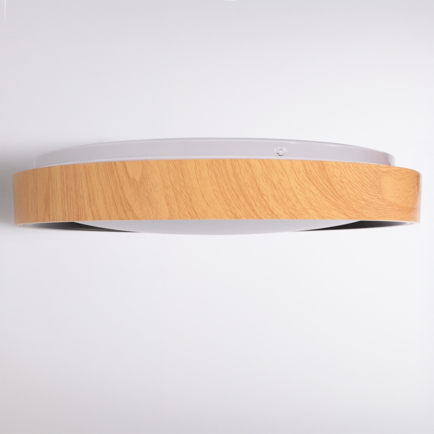 Brilagi - LED dimējama griestu lampa FLOCO LED/48W/230V 3000-6500K Ø 40 cm koka dekors/melna + tālvadības pults