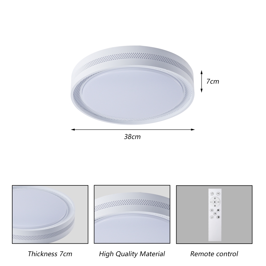 Brilagi - LED dimmējama griestu lampa KREON LED/54W/230V 3000-6000K melna diam. 38 cm + tālvadības pults