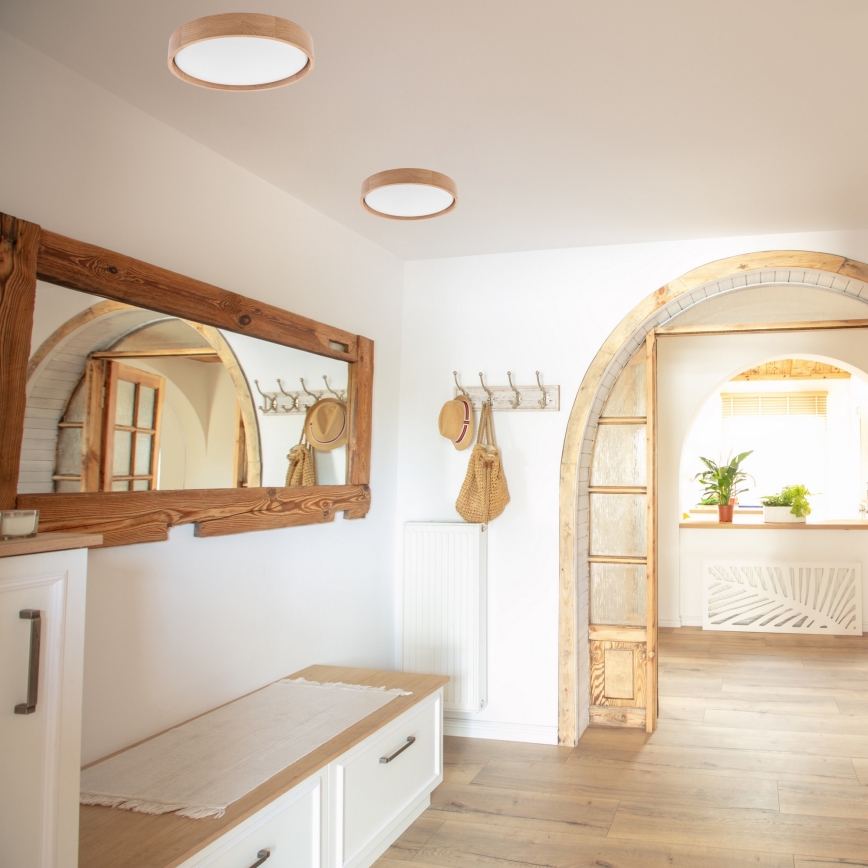 Brilagi - LED aptumšojams griestu gaismeklis MANAROLA LED/24W/230V Ø 42 cm 3000-6500K ozols + tālvadības pults