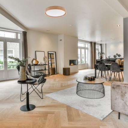 Brilagi - LED aptumšojams griestu gaismeklis MANAROLA LED/24W/230V Ø 42 cm 3000-6500K ozols + tālvadības pults