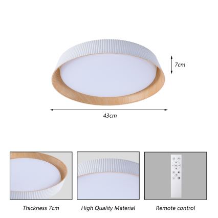 Brilagi - LED aptumšojams griestu gaismeklis ORINO LED/54W/230V 3000-6000K balts Ø 43 cm + tālvadības pults