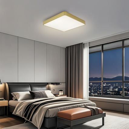 Brilagi - Aptumšojams LED griestu gaismeklis POOL LED/36W/230V 3000-6000K 40x40 cm zelta + tālvadības pults