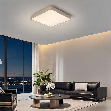 Brilagi - LED dimmējama griestu lampa POOL LED/48W/230V 3000-6000K 50x50 cm bēša + tālvadības pults