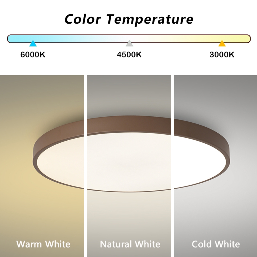 Brilagi - LED griestu lampa ar regulējamu spilgtumu POOL LED/60W/230V, 3000–6000 K, Ø 60 cm, brūna + tālvadības pults