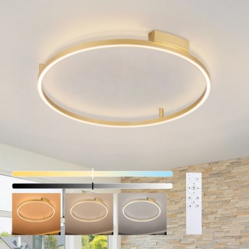 Brilagi - LED regulējama griestu lampa PORTOFINO LED/60W/230V 3000-6000K Ø 80 cm zelta + tālvadības pults