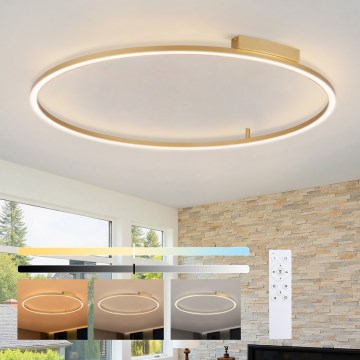Brilagi - LED regulējama griestu lampa PORTOFINO LED/85W/230V 3000-6000K Ø 120 cm zelta ar tālvadības pulti