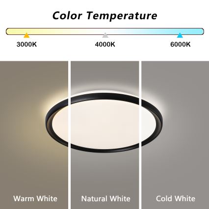 Brilagi - RIVO LED griestu gaismeklis ar regulējamu spilgtumu LED/72W/230V 3000-6000K melns Ø 50 cm + tālvadības pults